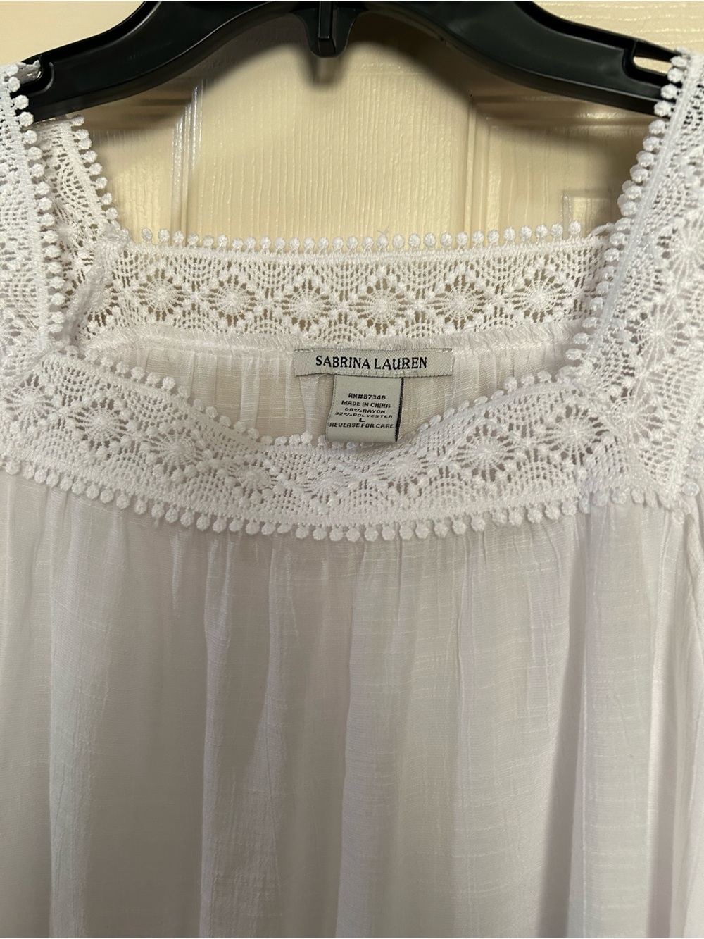 White Lace-Trim Top